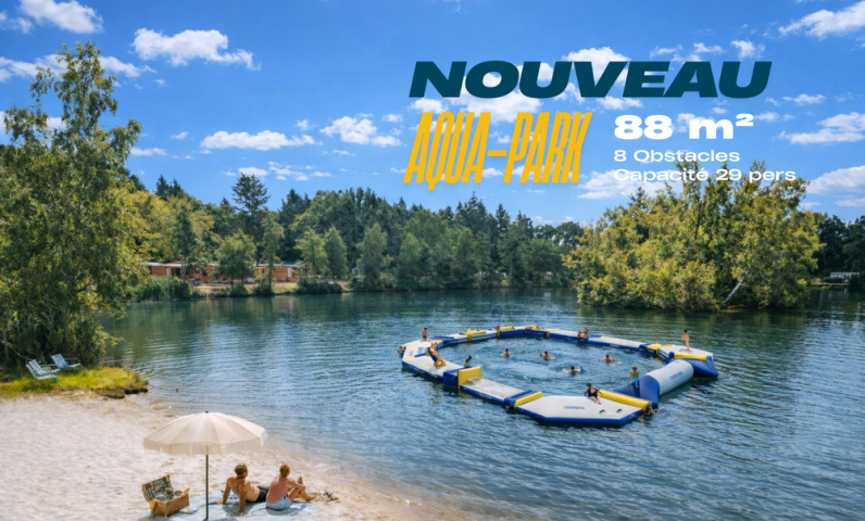 Aquapark sur l'étang du camping nouveauté 2026