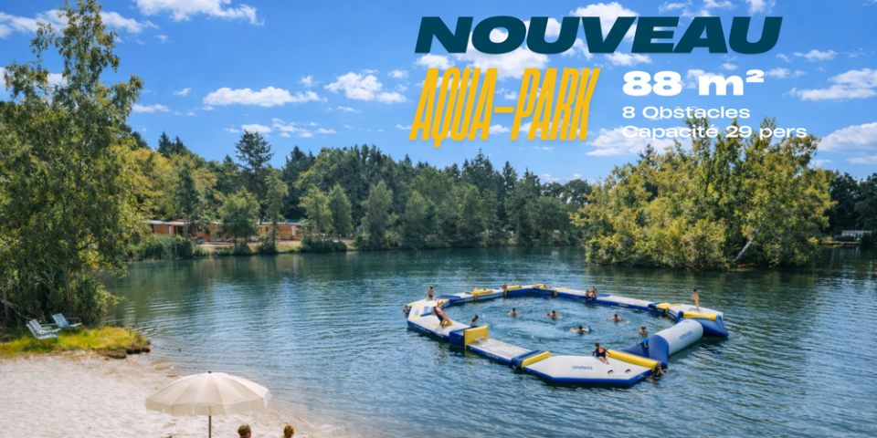 Aquapark aan de vijver van de camping nieuw in 2026